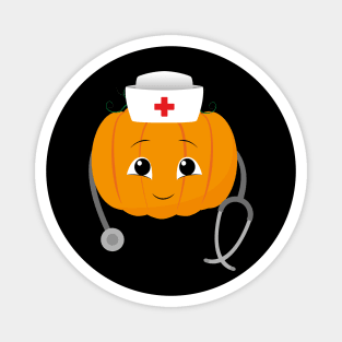 Pumpkin Nurse Costume Funny Halloween Magnet